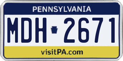 PA license plate MDH2671