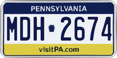 PA license plate MDH2674