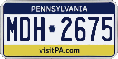 PA license plate MDH2675