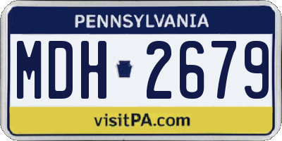 PA license plate MDH2679