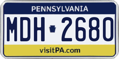 PA license plate MDH2680