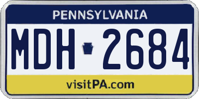 PA license plate MDH2684
