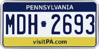 PA license plate MDH2693