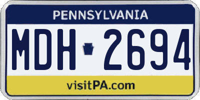 PA license plate MDH2694