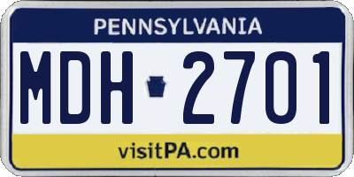 PA license plate MDH2701