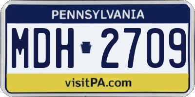 PA license plate MDH2709