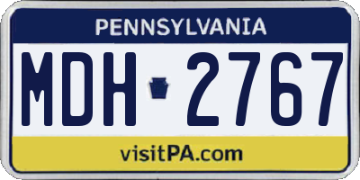 PA license plate MDH2767
