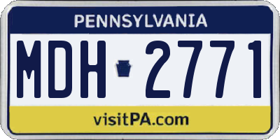 PA license plate MDH2771