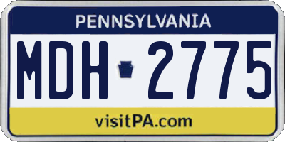 PA license plate MDH2775