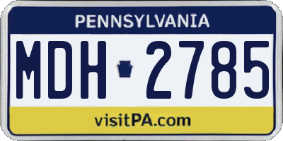 PA license plate MDH2785