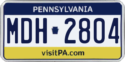 PA license plate MDH2804