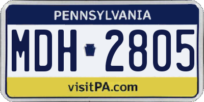 PA license plate MDH2805