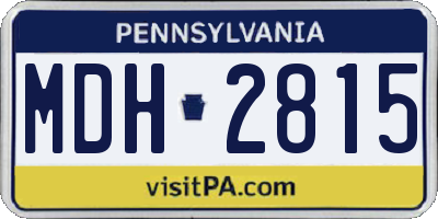 PA license plate MDH2815