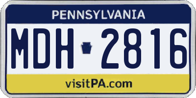 PA license plate MDH2816