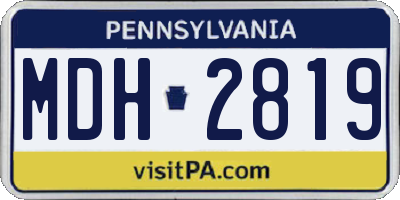PA license plate MDH2819