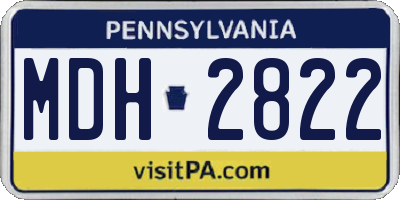 PA license plate MDH2822