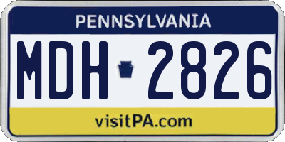 PA license plate MDH2826
