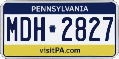 PA license plate MDH2827