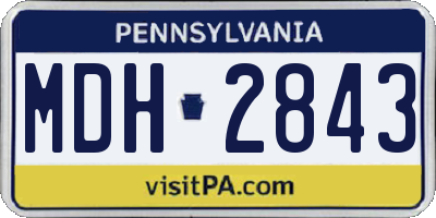 PA license plate MDH2843