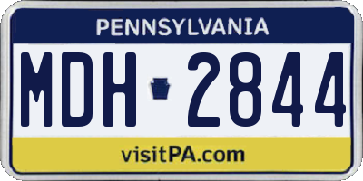 PA license plate MDH2844