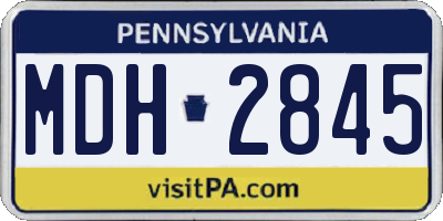 PA license plate MDH2845
