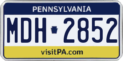PA license plate MDH2852