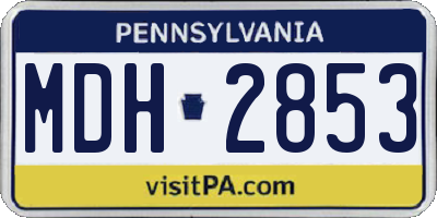 PA license plate MDH2853