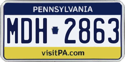 PA license plate MDH2863