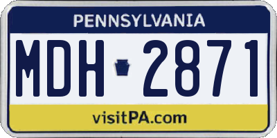 PA license plate MDH2871