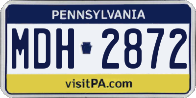 PA license plate MDH2872