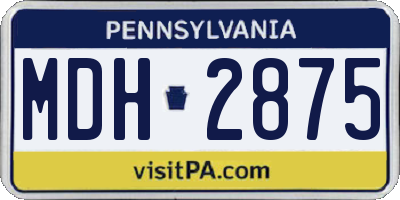 PA license plate MDH2875