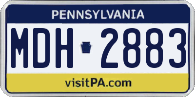 PA license plate MDH2883