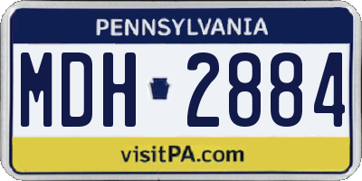 PA license plate MDH2884