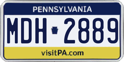 PA license plate MDH2889