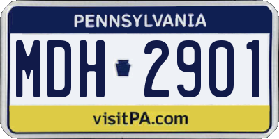 PA license plate MDH2901