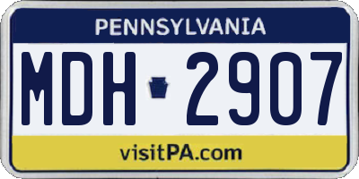 PA license plate MDH2907
