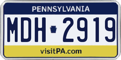 PA license plate MDH2919