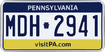PA license plate MDH2941