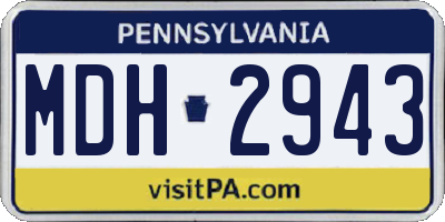 PA license plate MDH2943