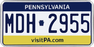 PA license plate MDH2955