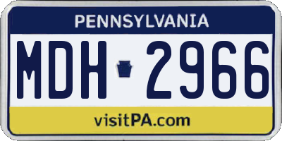 PA license plate MDH2966