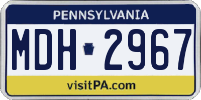 PA license plate MDH2967