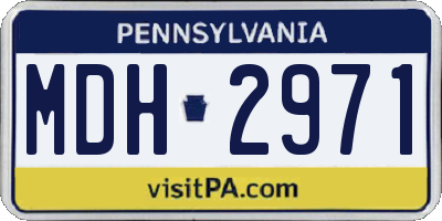 PA license plate MDH2971