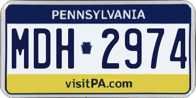 PA license plate MDH2974
