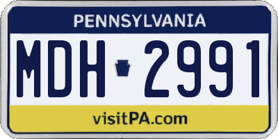 PA license plate MDH2991