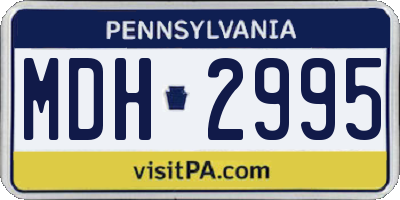 PA license plate MDH2995