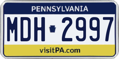 PA license plate MDH2997