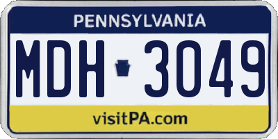 PA license plate MDH3049