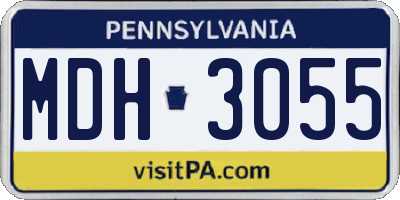 PA license plate MDH3055