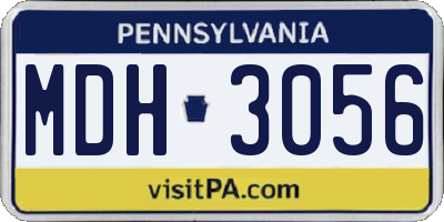 PA license plate MDH3056
